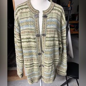 Women's Green Patterned Sweater